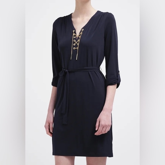MICHAEL Michael Kors Dresses & Skirts - Michael Kors Shirt Dress, Navy/Gold trim, Size L